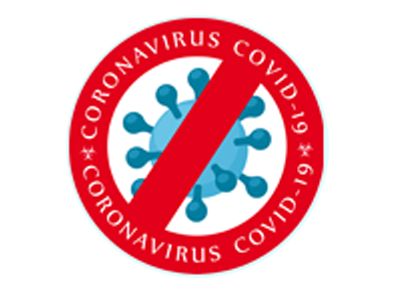 Een afbeelding van het corona virus logo