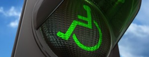 groen stoplicht met rolstoel logo