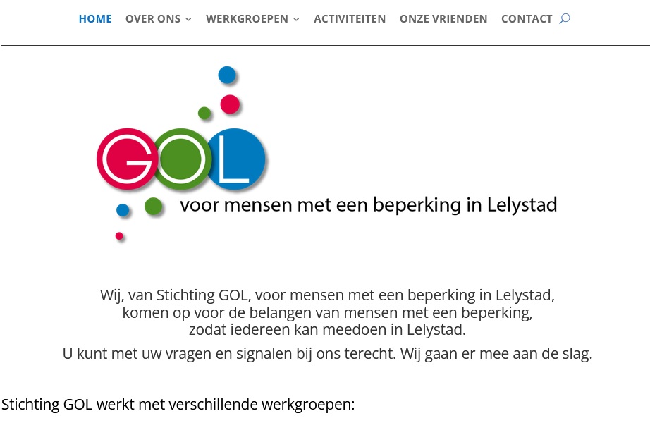 Logo Stichting GOL, voor mensen met een beperking